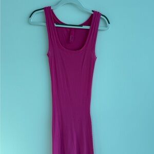 SKIMS Ribbed Tank Mini Dress in Fuchsia